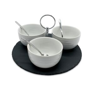 Homestead 7-Piece Serving Slate with Bowl and Spoon Set Multicolor Homestead 7-Piece Serving Slate with Bowl and Spoon Set Multicolor